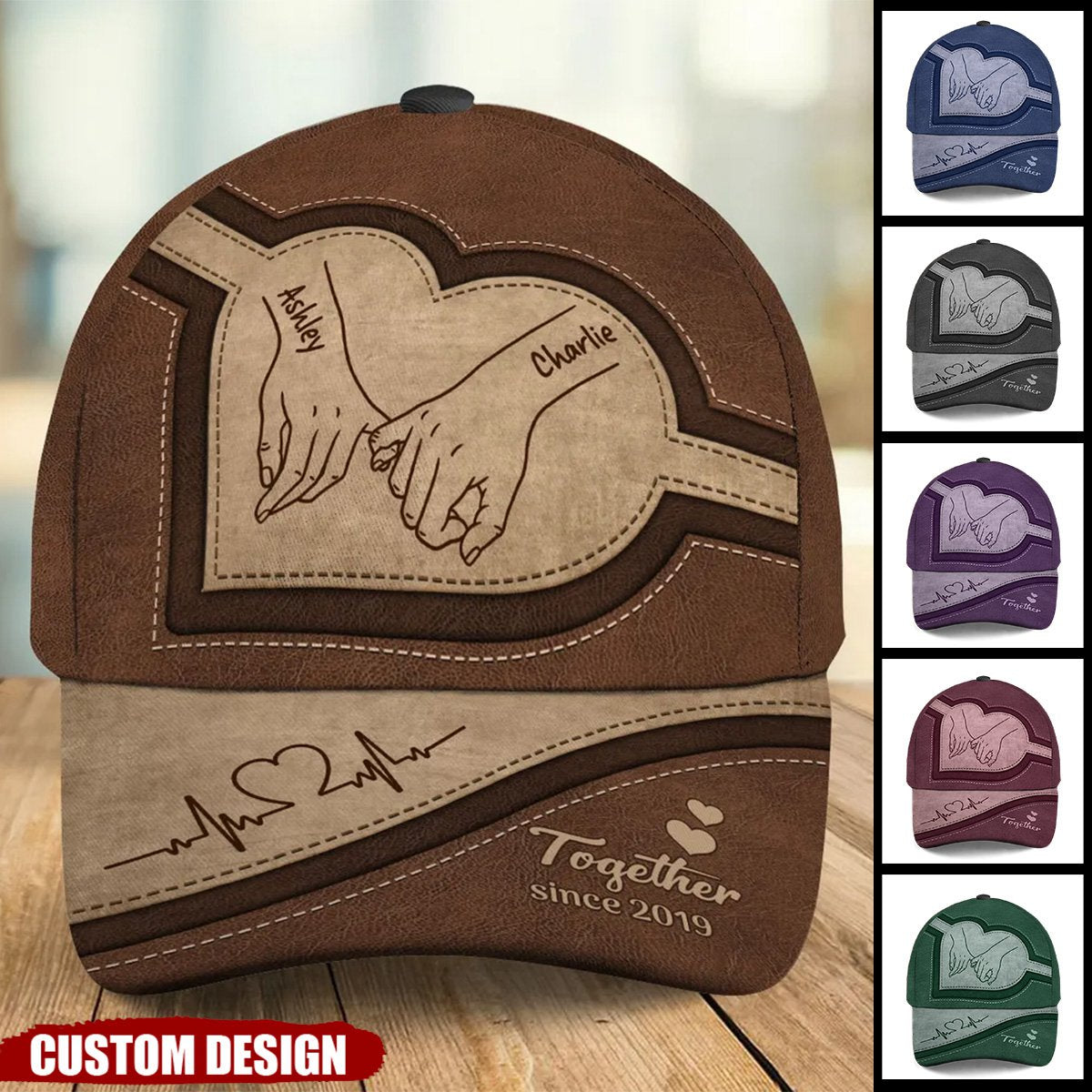 Couple Holding Hands Personalized Classic Cap