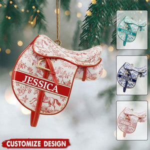 Personalized Saddle Christmas Ornament - Gift For Horse Lovers