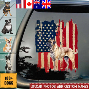 Personalized dog country flag printed decal  - gift for dog lovers