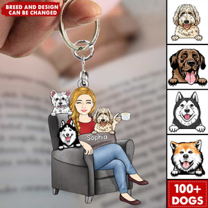 The Crazy Dog Lady Best Dog Mom Ever - Dog Lovers Gift - Personalized Acrylic Keychain