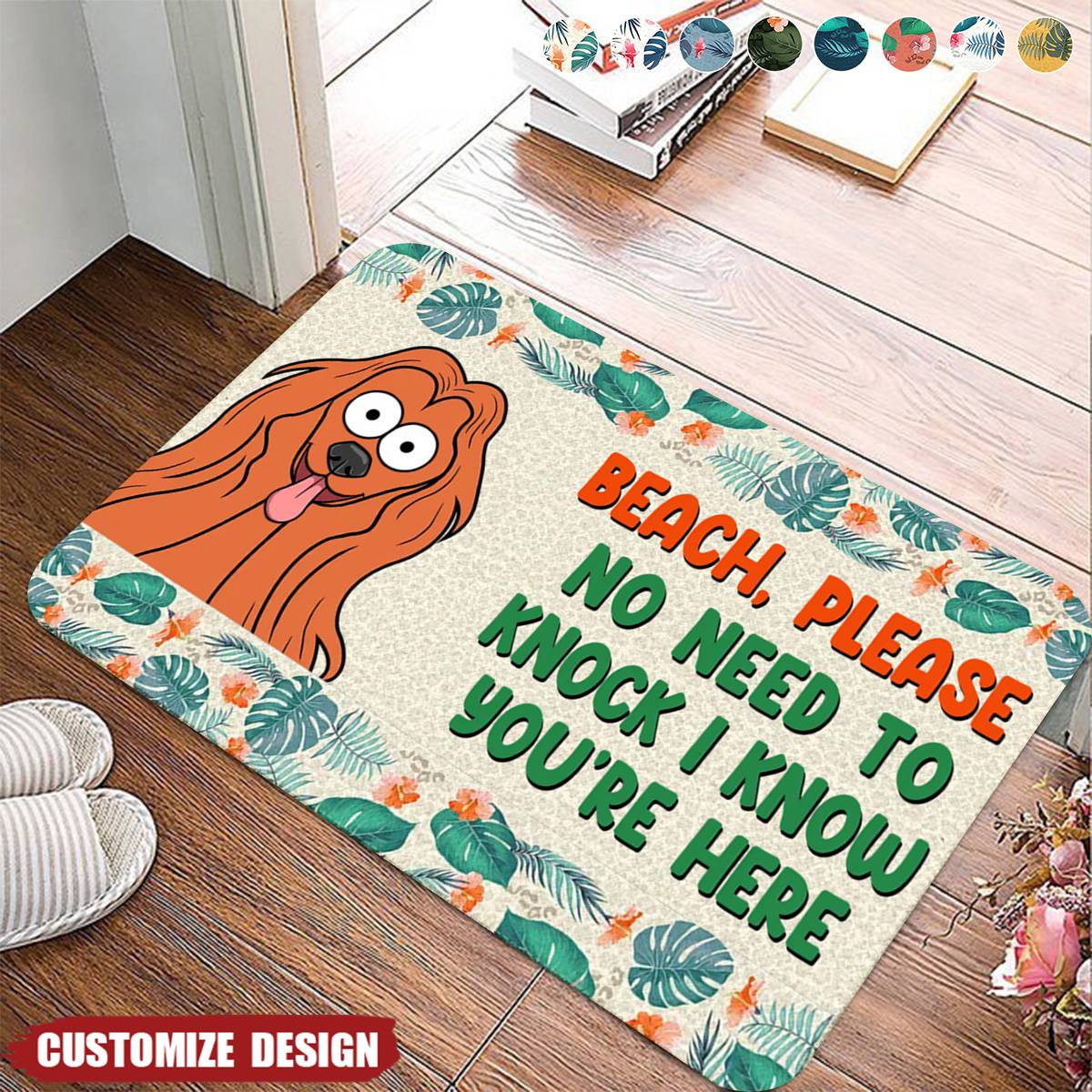 Dog Beach Please No Need To Knock - Personalized Doormat