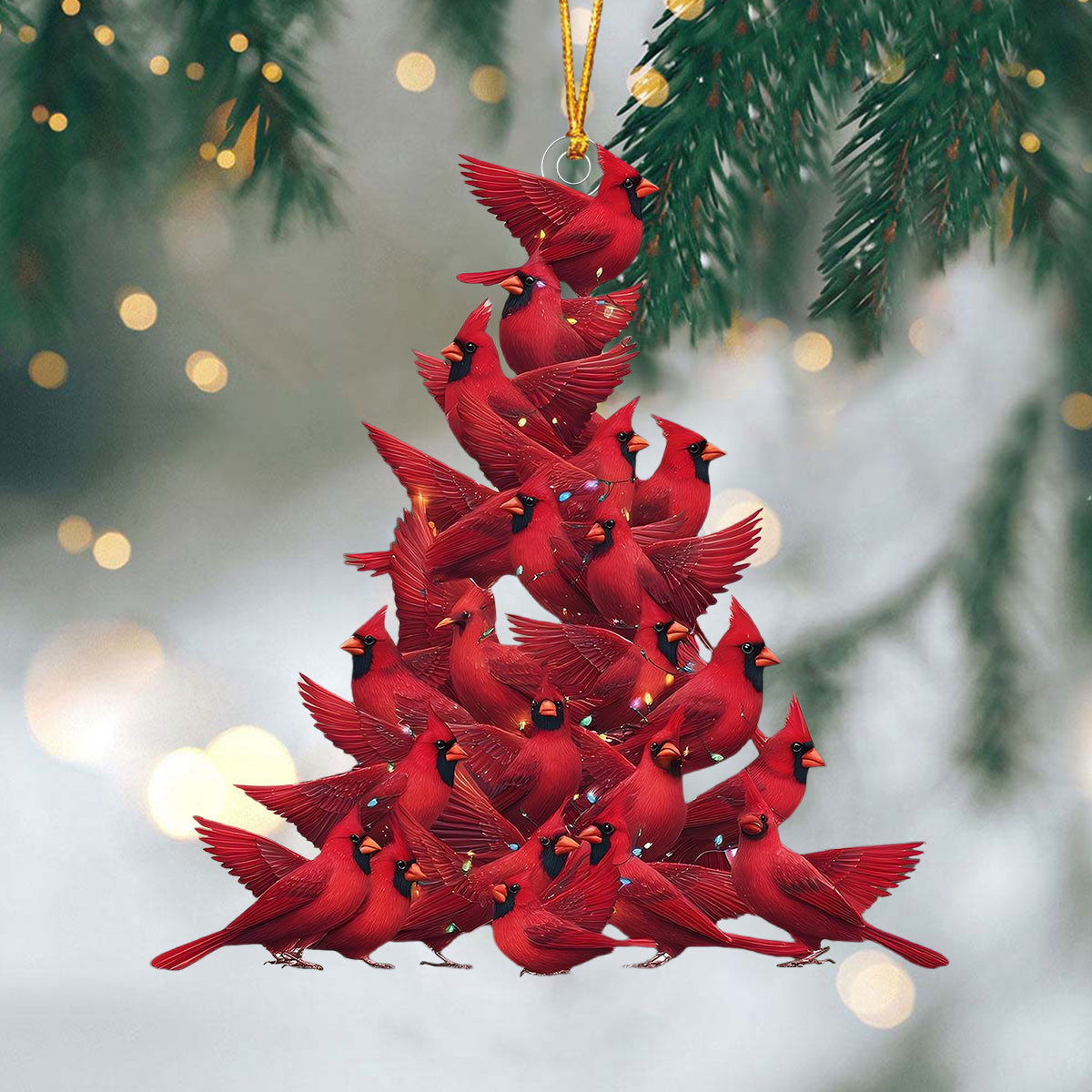 Red Cardinal Christmas Ornament - Gift For Bird Lovers