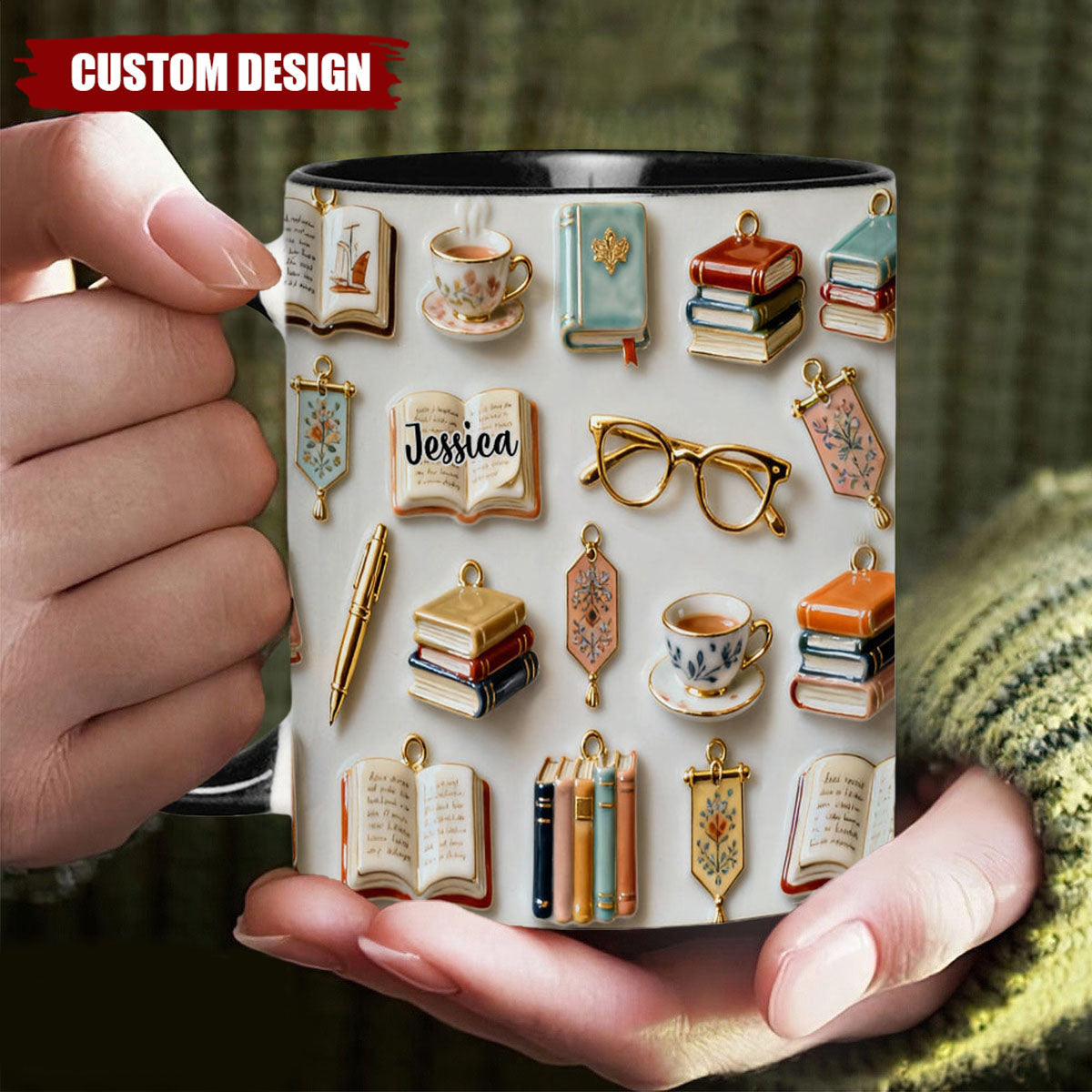 Just A Girl Who Loves Books - Personalized Book Accent Mug