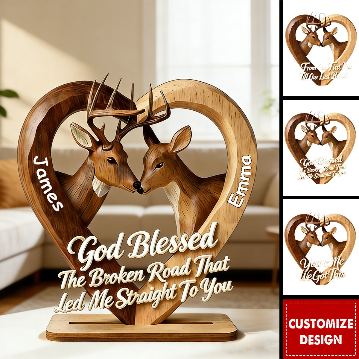 Personalized You & Me Wooden Plaque  - Gift For Couple