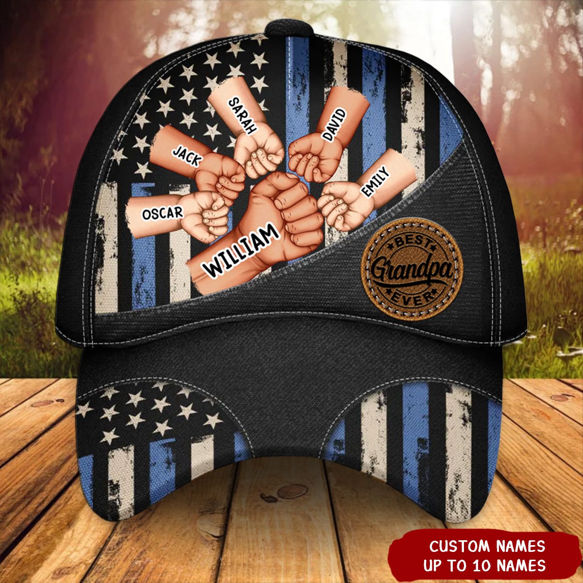 Best Dad Grandpa Ever Fist Bump - Personalized Classic Cap