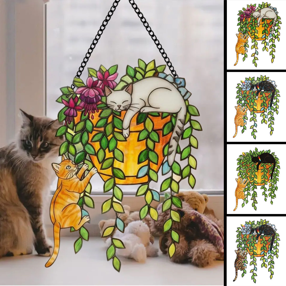 Cat Breed Suncatcher-Holographic Window Hanging for Cat Lovers