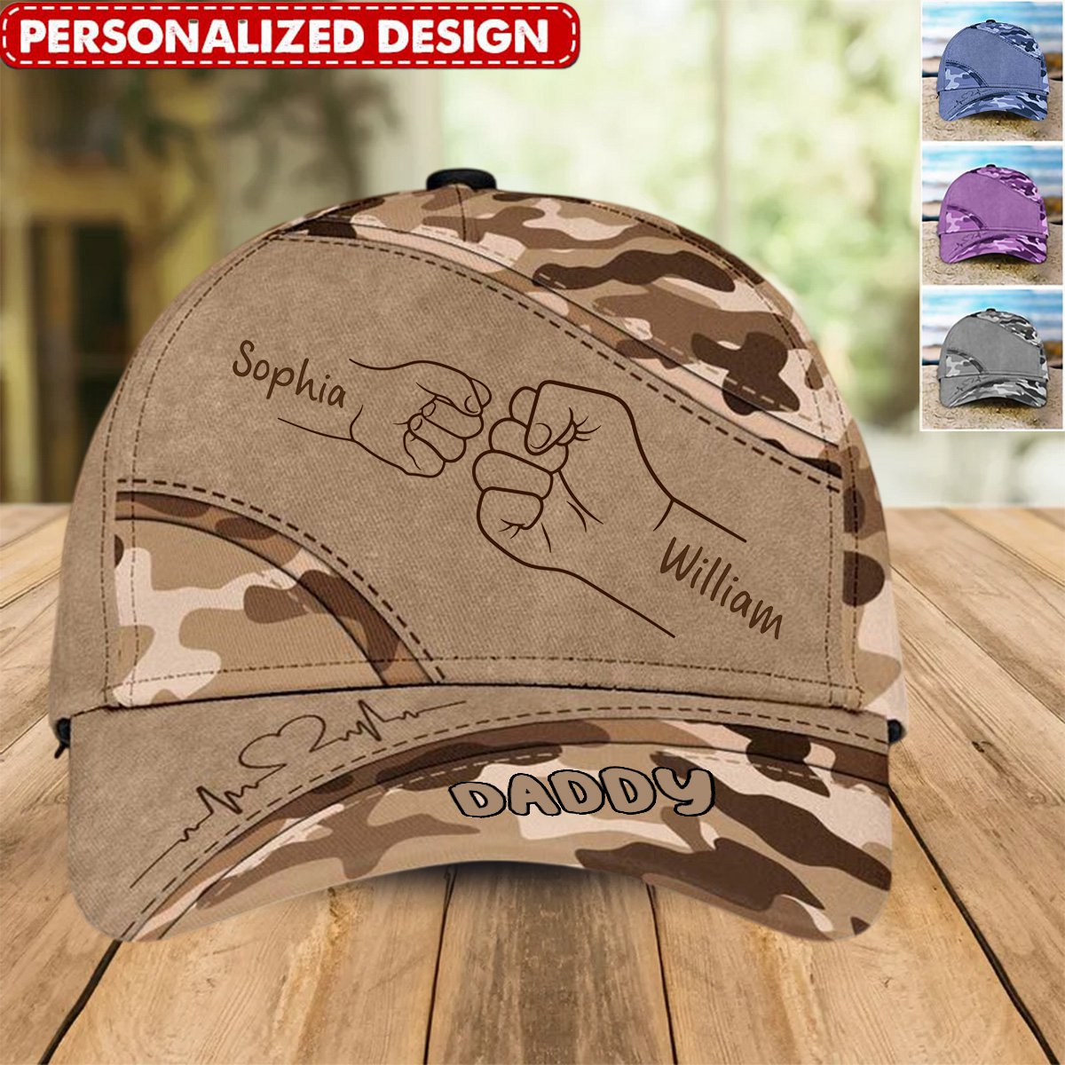 Best Dad Ever Camo Pattern - Personalized Custom Classic Cap - Father's Day Gift For Dad