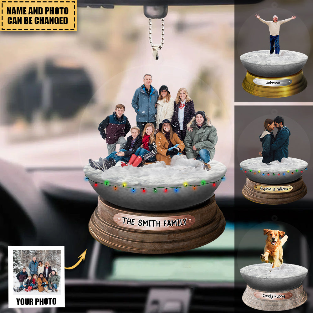 Personalized Family/Sisters/Friends/Pets In Christmas Snowball Acrylic Ornament-Upload Photo