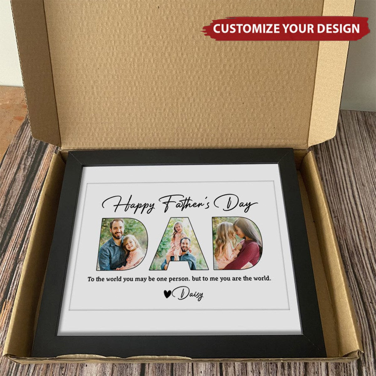 Personalized Upload Photo Happy Father's Day Picture Wooden Plaque