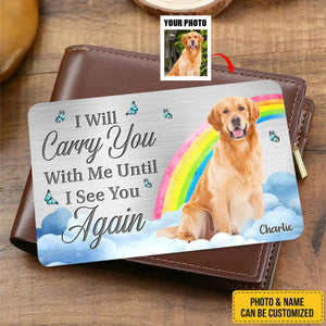Custom Photo My Best Friend Has Four Paws - Memorial Personalized Custom Aluminum Wallet Card - Sympathy Gift For Pet Owners, Pet Lovers