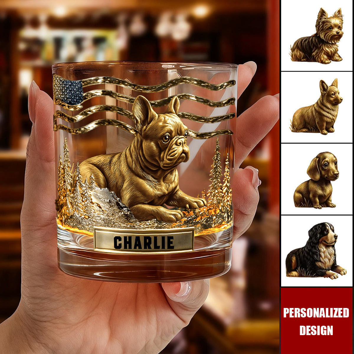 Any Dog Breeds, Personalized Dog Whiskey Glass, Gift For Dog Lovers