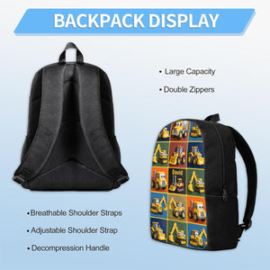 Personalized Construction Machines Kid Backpack