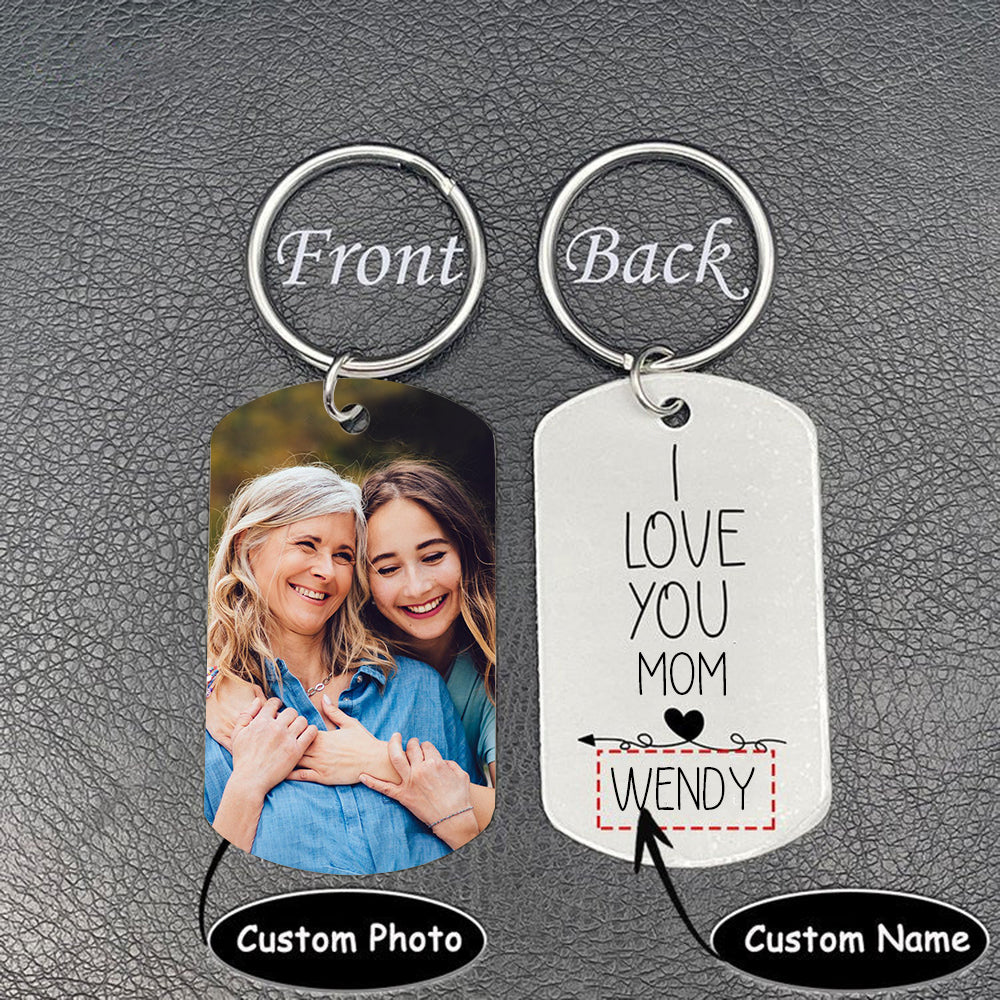 Personalized Photo Keychain Gift For Dad&Mom-i Love You Daddy/Mommy