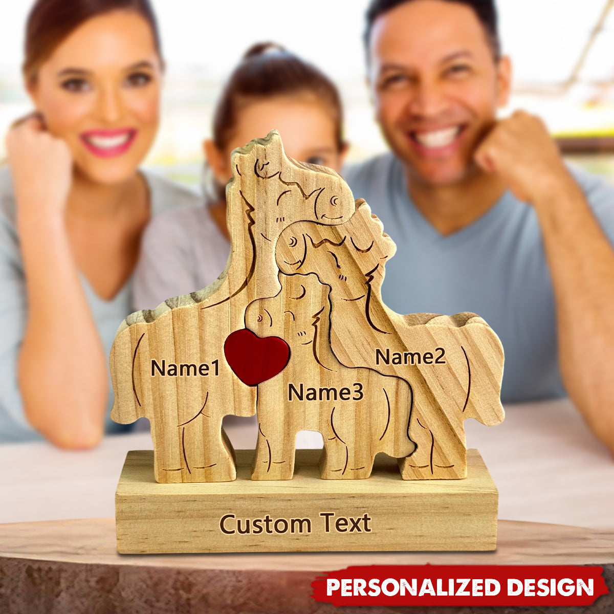 Personalized Wooden horse Family Puzzle