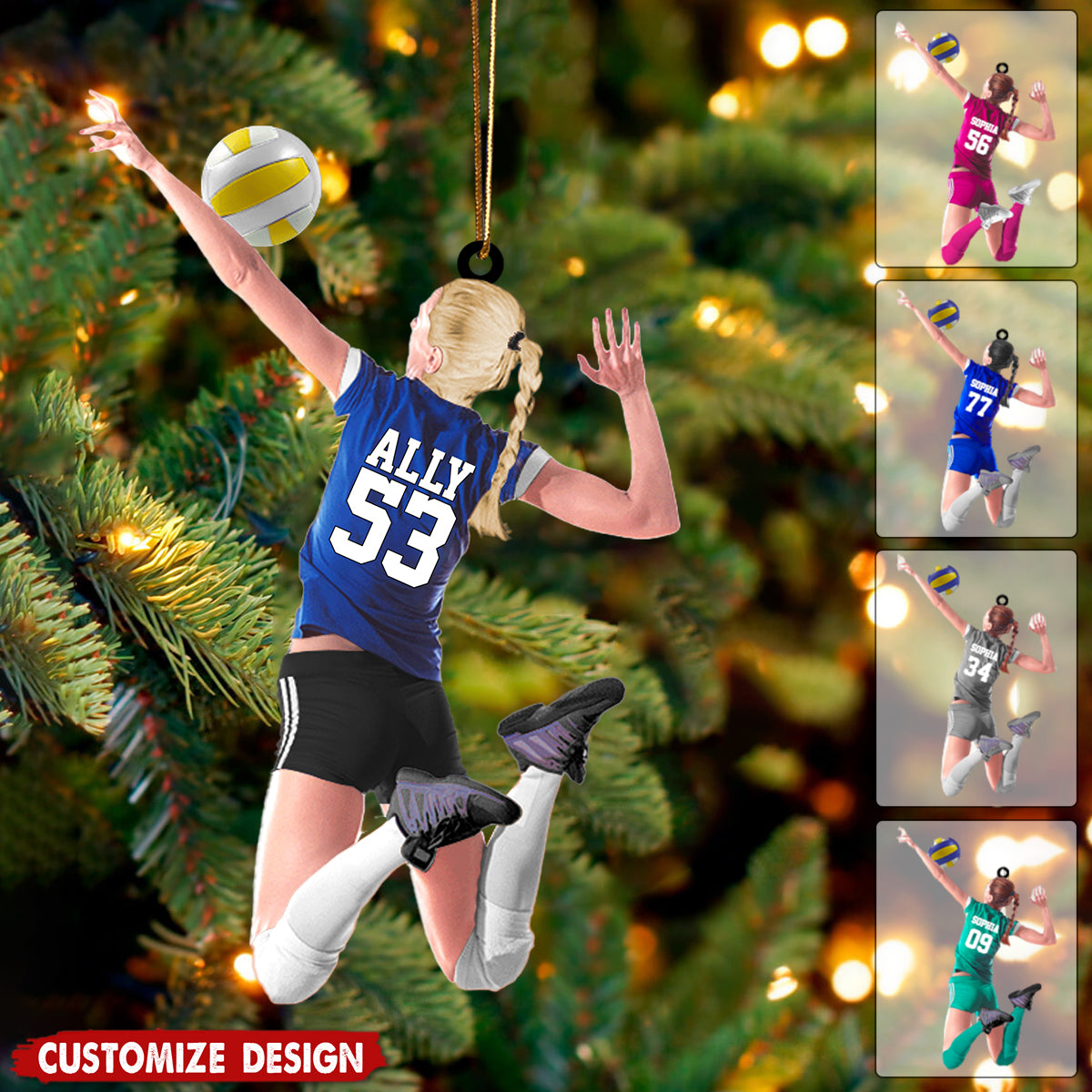 Personalized Volleyball/beach volleyball Acrylic Ornament-Gift For Volleyball Players/Lovers