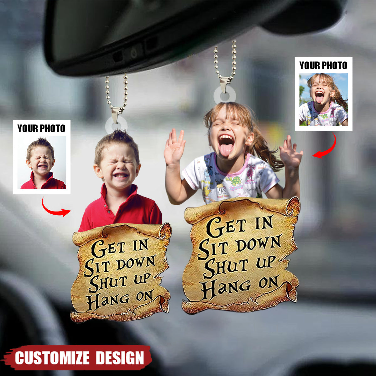 Get In Personalized Car Ornament - Gift For Family Or Friend