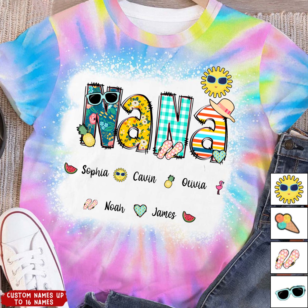 Personalized Summer Holiday All-over Print T-Shirt-Gift For Grandma
