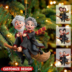 Flying Couple Christmas Ornament - Personalized Gifts For Couple