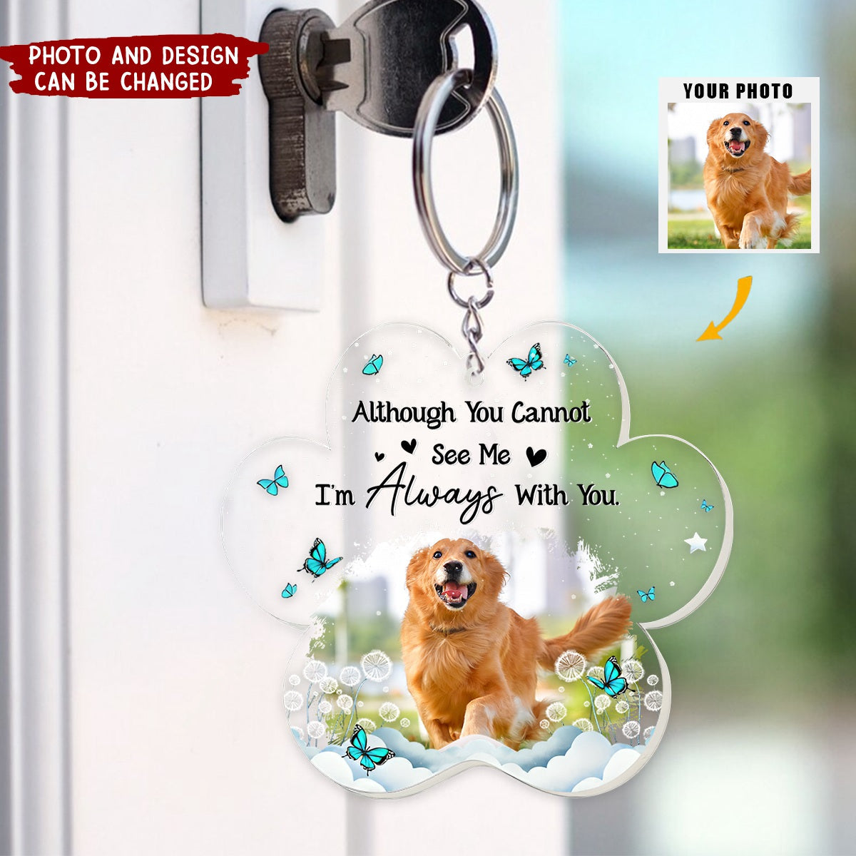 Pet Memorial I'm Always With You - Personalized Acrylic Photo Keychain