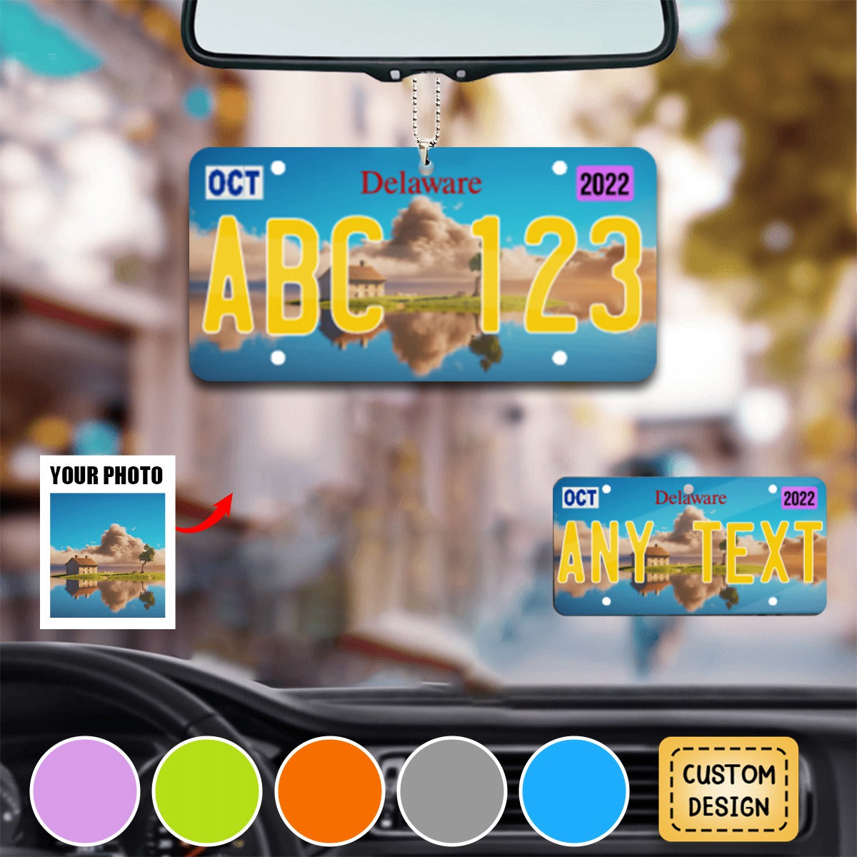 License Plate For Any State Personalized Photo Car Ornament