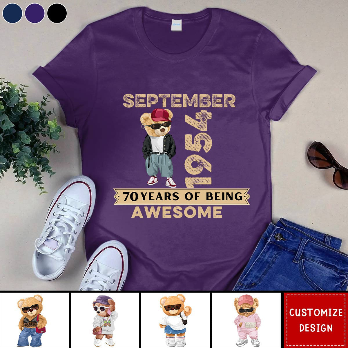 Made in Year Awesome Bear Unisex T- Shirt