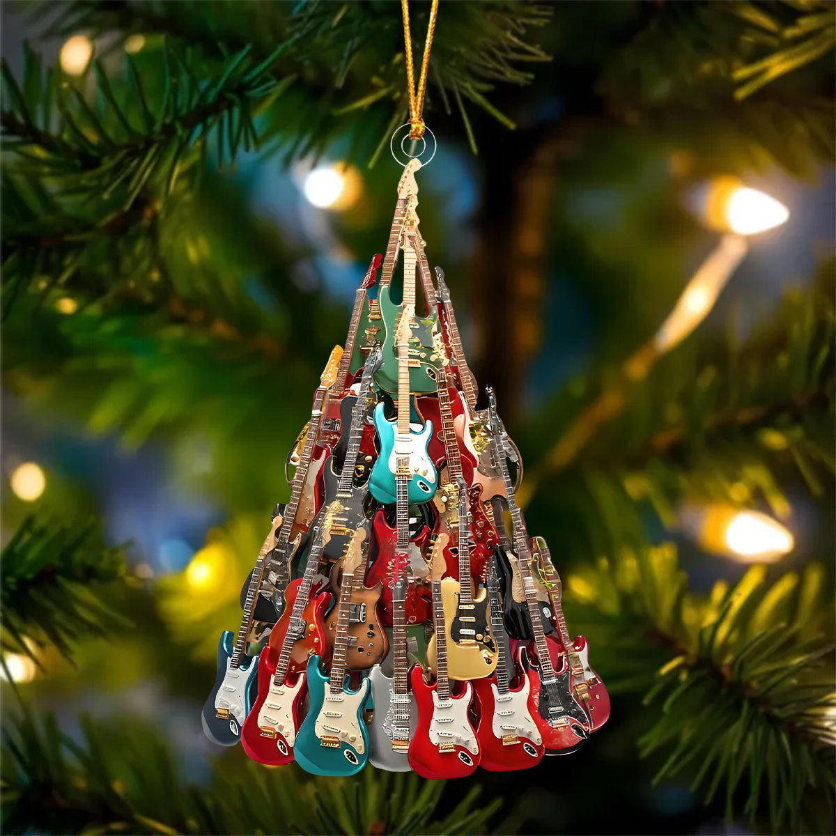Electric Guitar Christmas Tree Ornament - Gift For Guitar Lovers