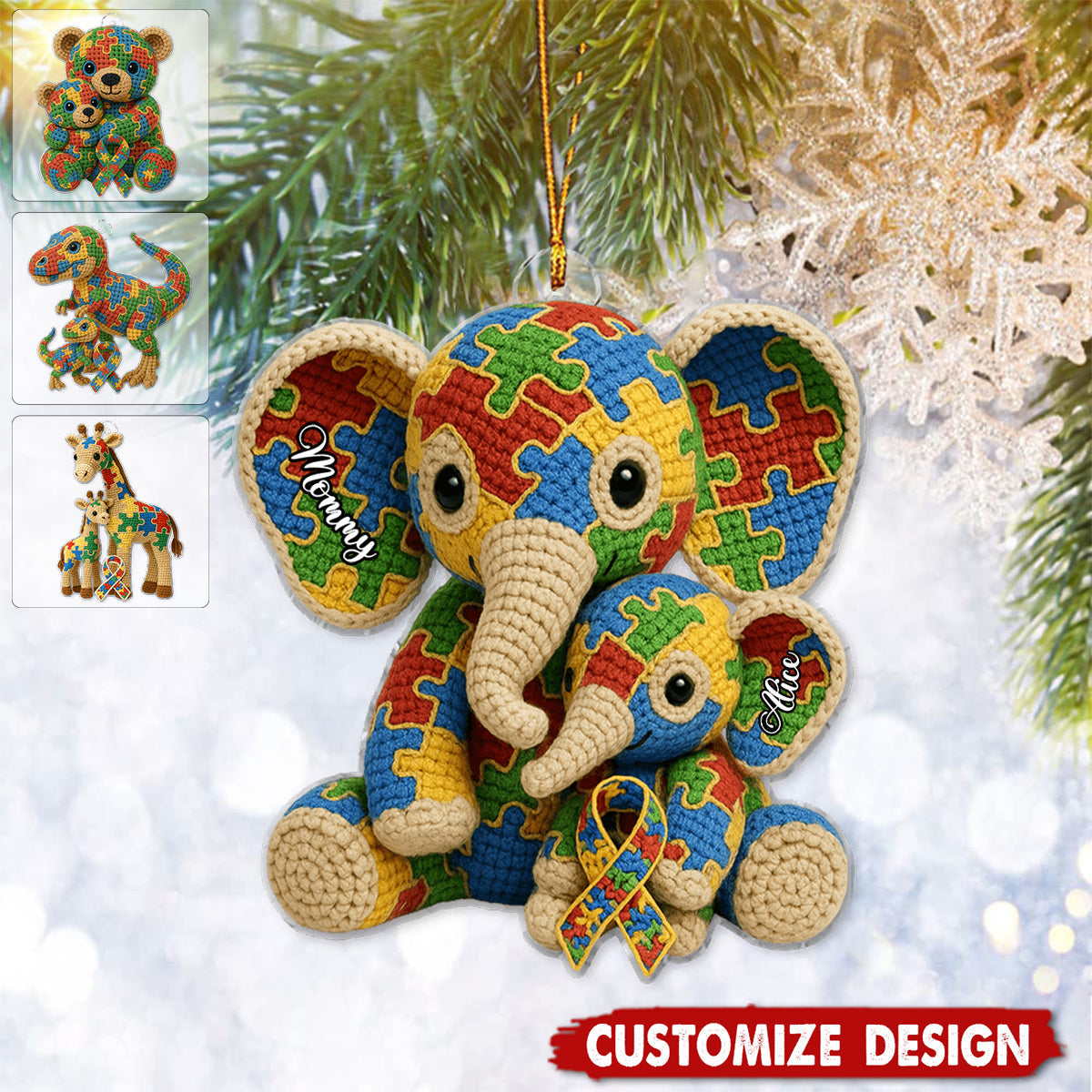 Strong Mama - Personalized Autism Awareness Ornament