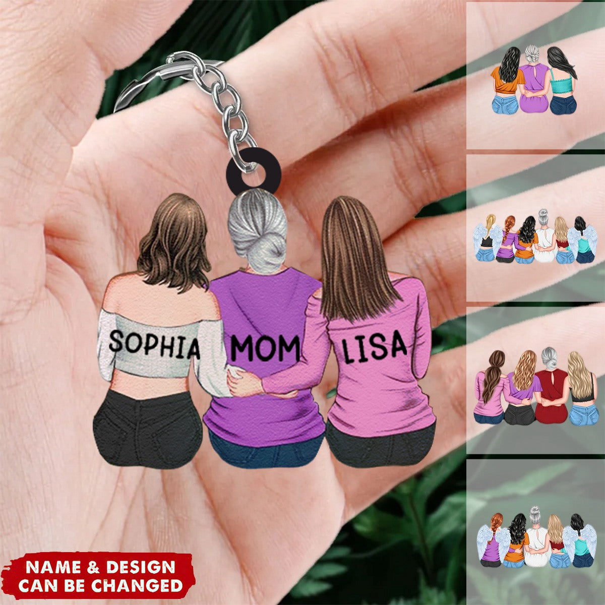 Personalized Mother & Daughter Keychain