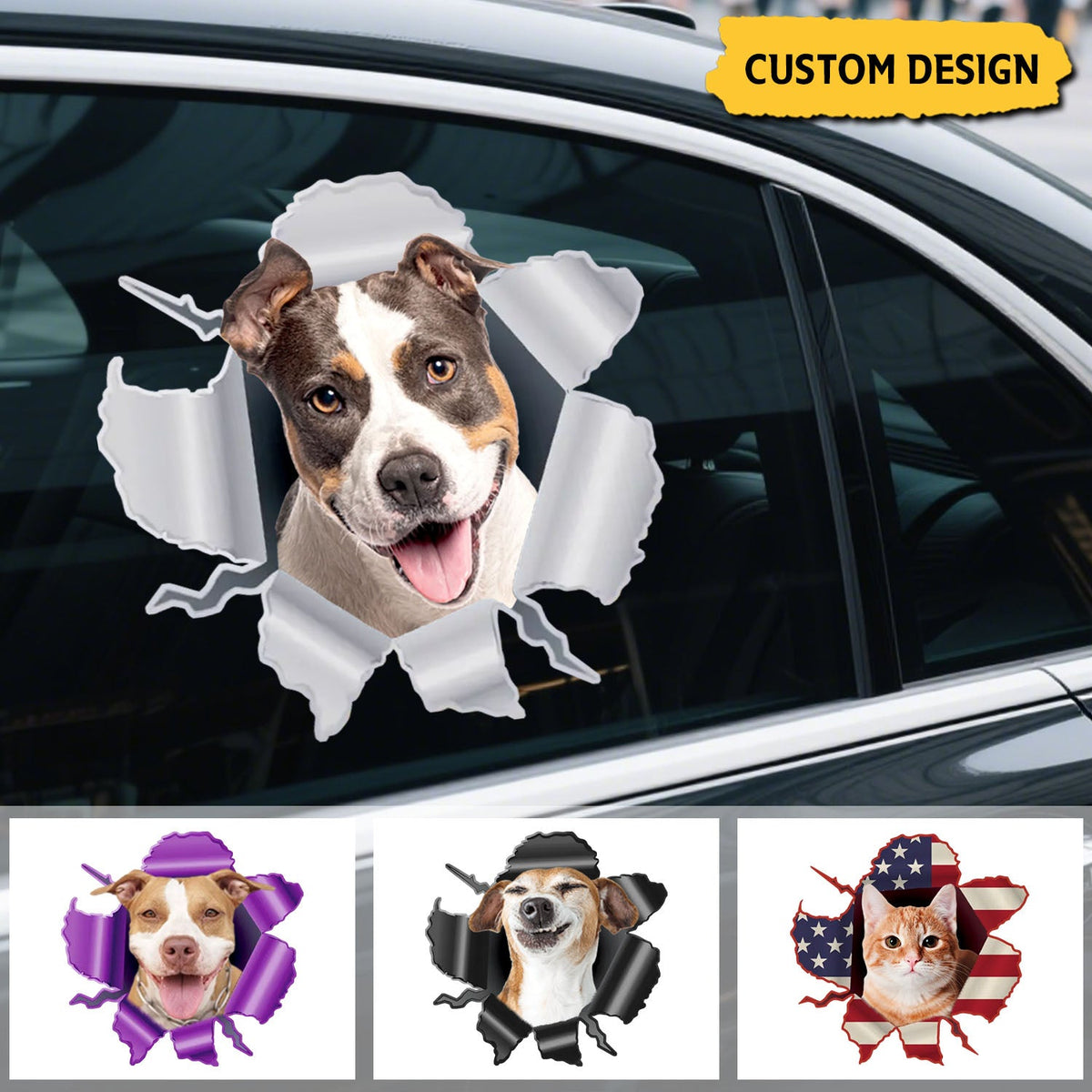 Personalized Peeking Pets Decal - Gift For Pet Lovers