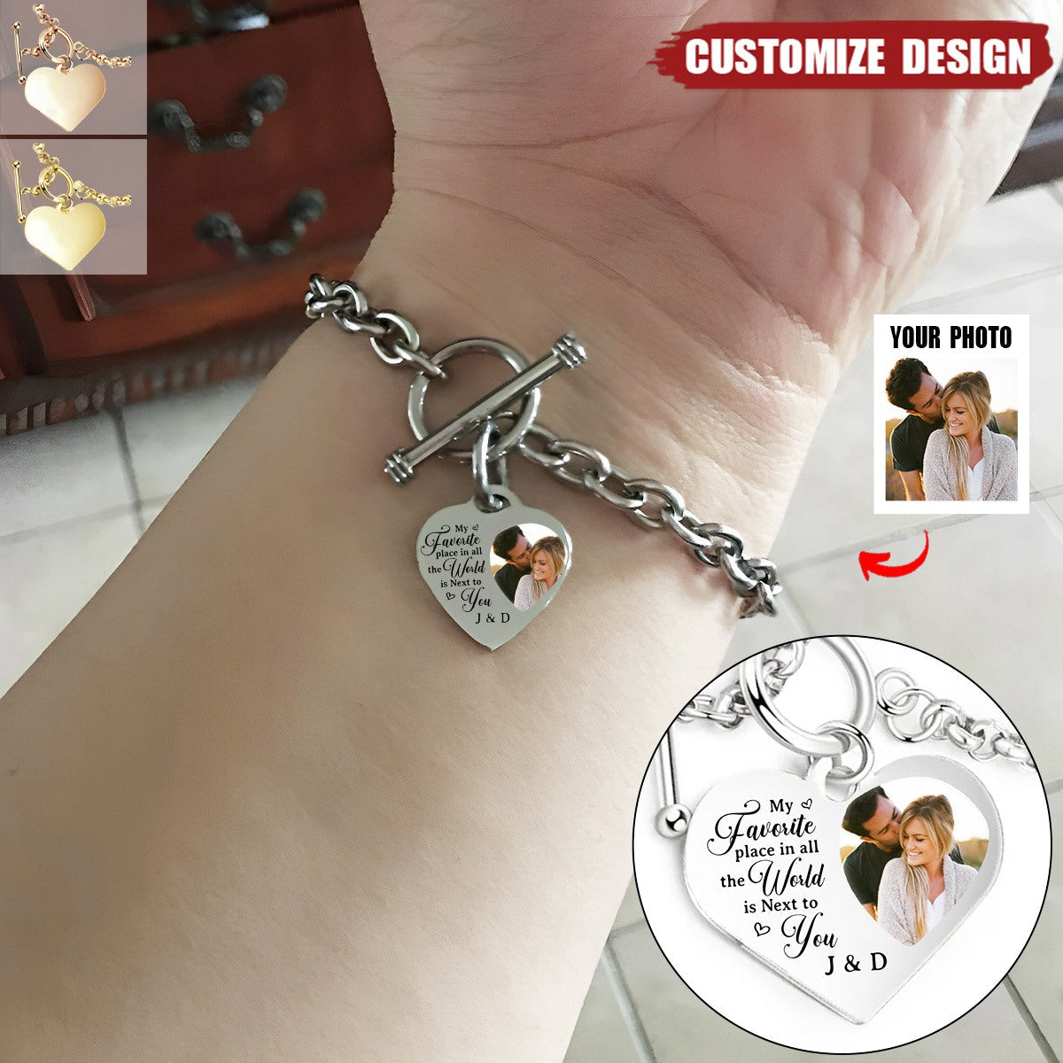 Custom Photo - Couple Personalized Bracelet