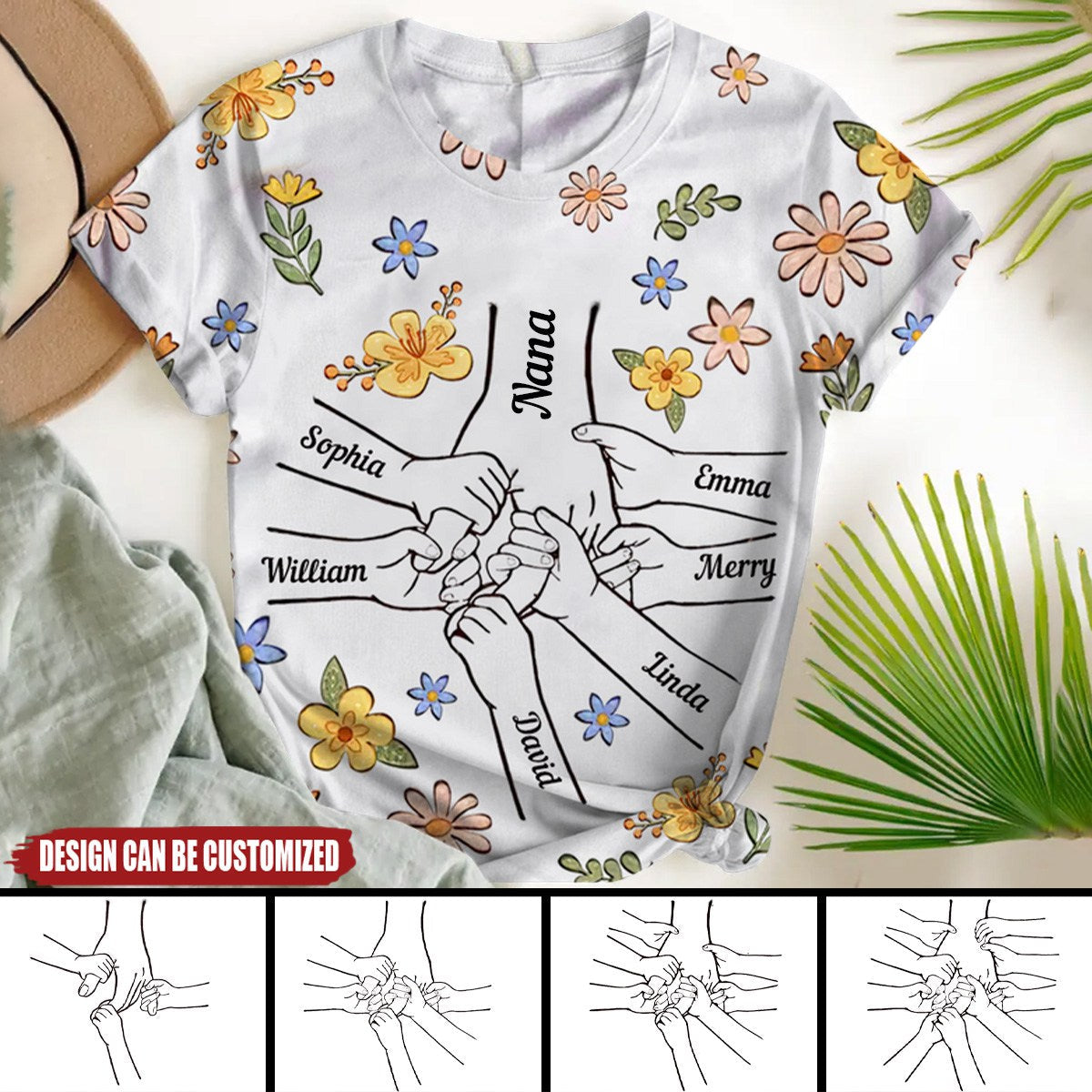 You Hold Our Hands, Also Our Hearts Personalized 3D T-shirt - Gift For Mom, Grandma