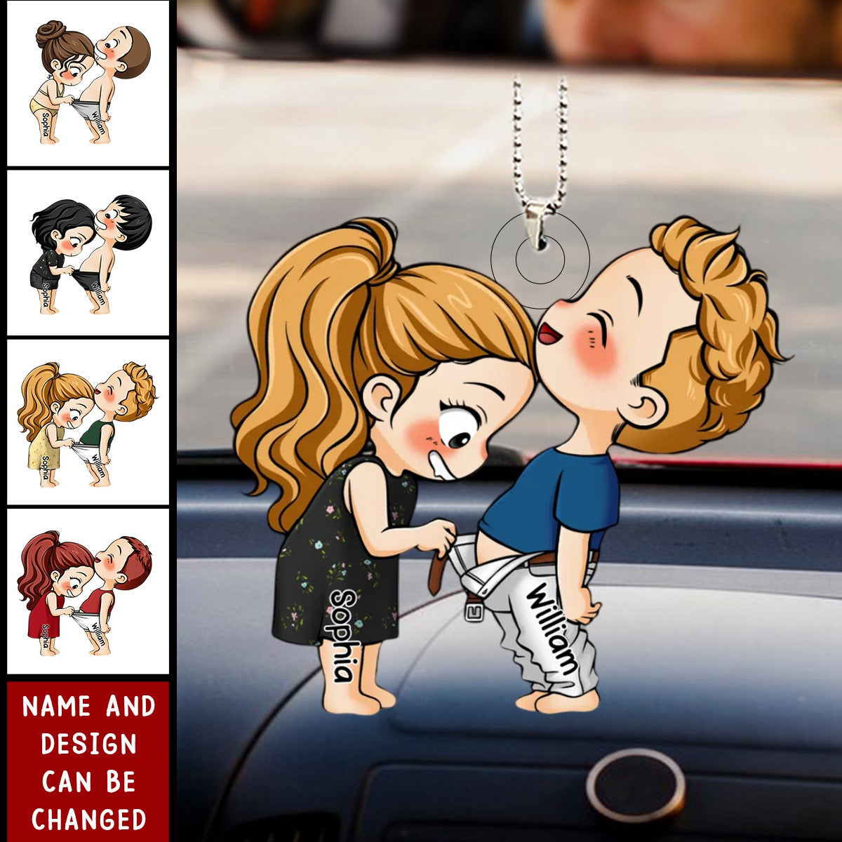 Personalized couple doll Acrylic Ornament-Gift For Husband Wife, Anniversary