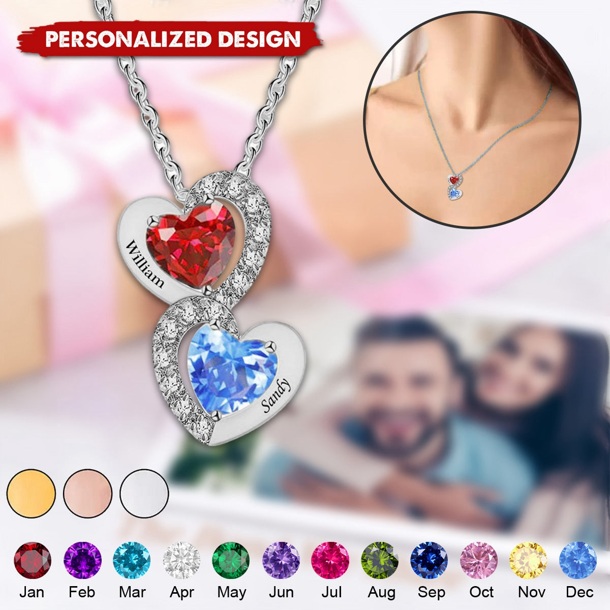 Every Beat Of My Heart-Personalized Birthstone Necklace