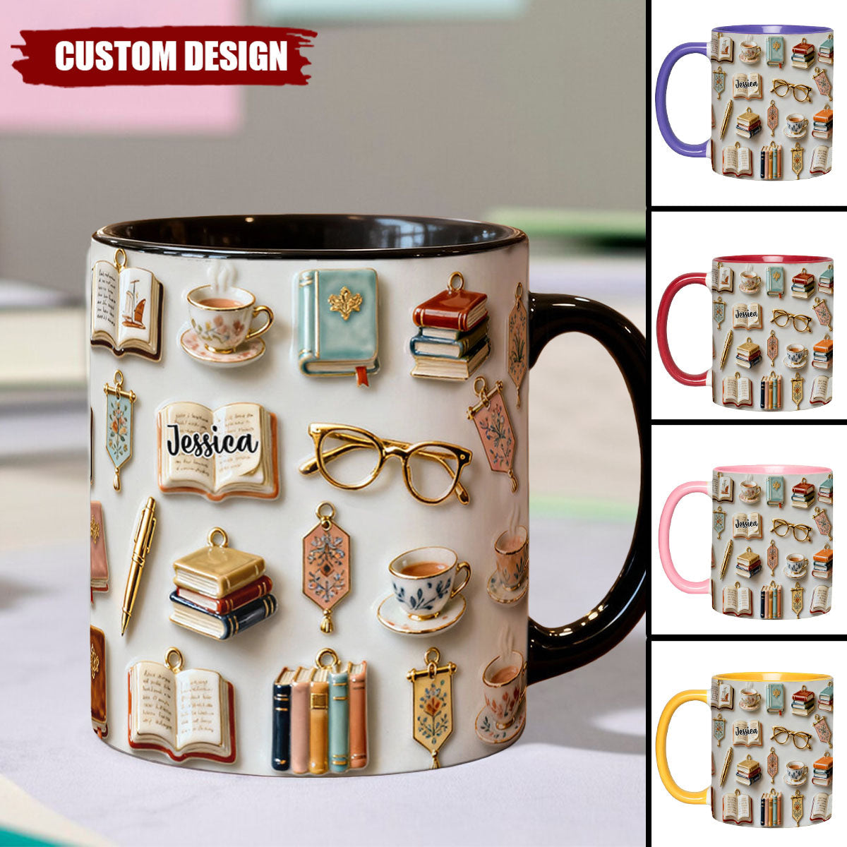 Just A Girl Who Loves Books - Personalized Book Accent Mug