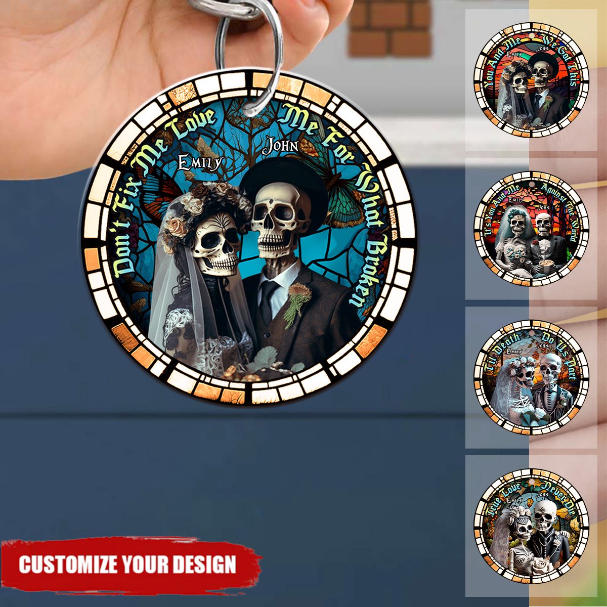 You And Me, We Got This, Couple Gift, Personalized Keychain, Skull Couple Keychain