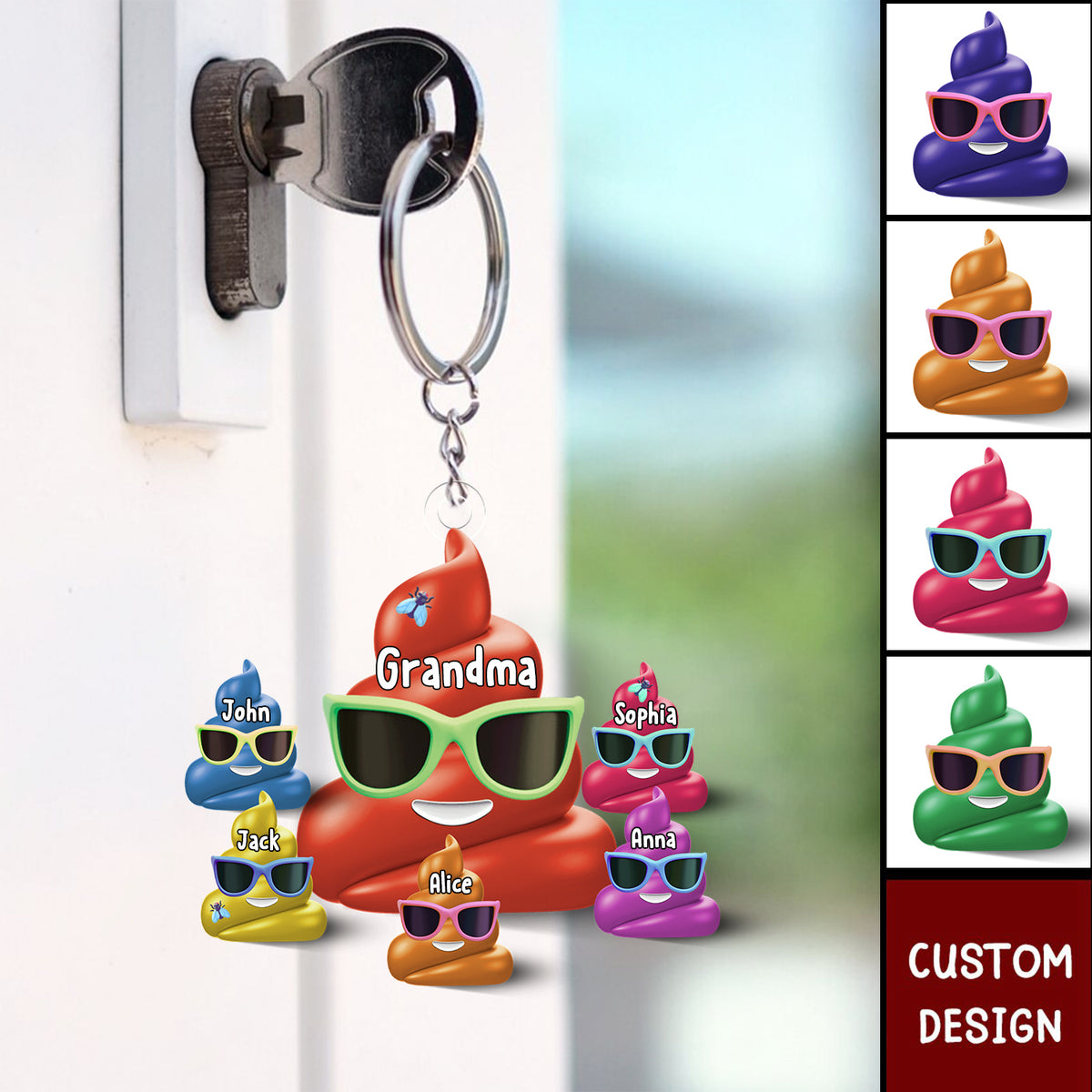 Grandma/Mama's Little Sh*ts - Personalized Acrylic Keychain - Gift For Mom, Grandma