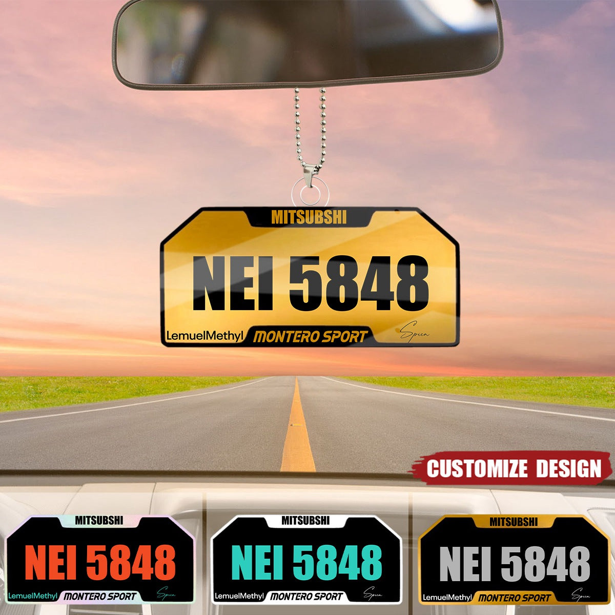 Personalized Plate Acrylic Car Ornament