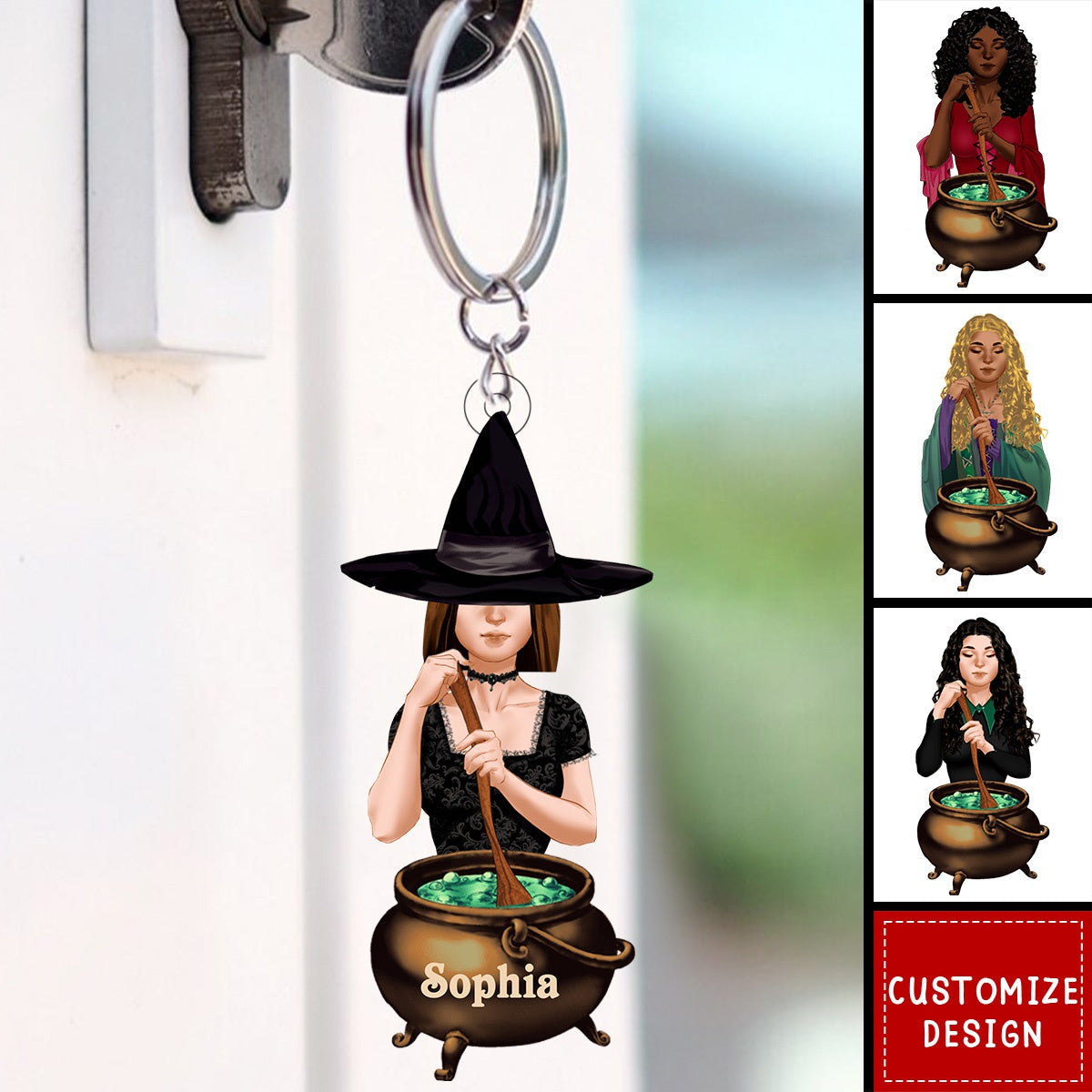Personalized Witch Acrylic Keychain
