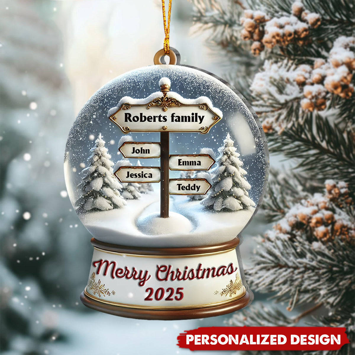 Merry Christmas-Personalized Family Ornament