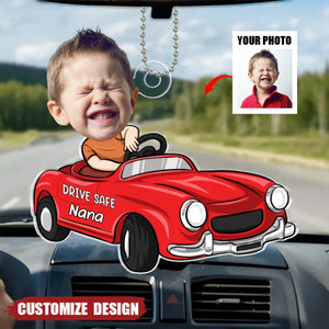 Drive Save Dad/Mom/Papa/Nana - Personalized Photo & Name Car Ornament