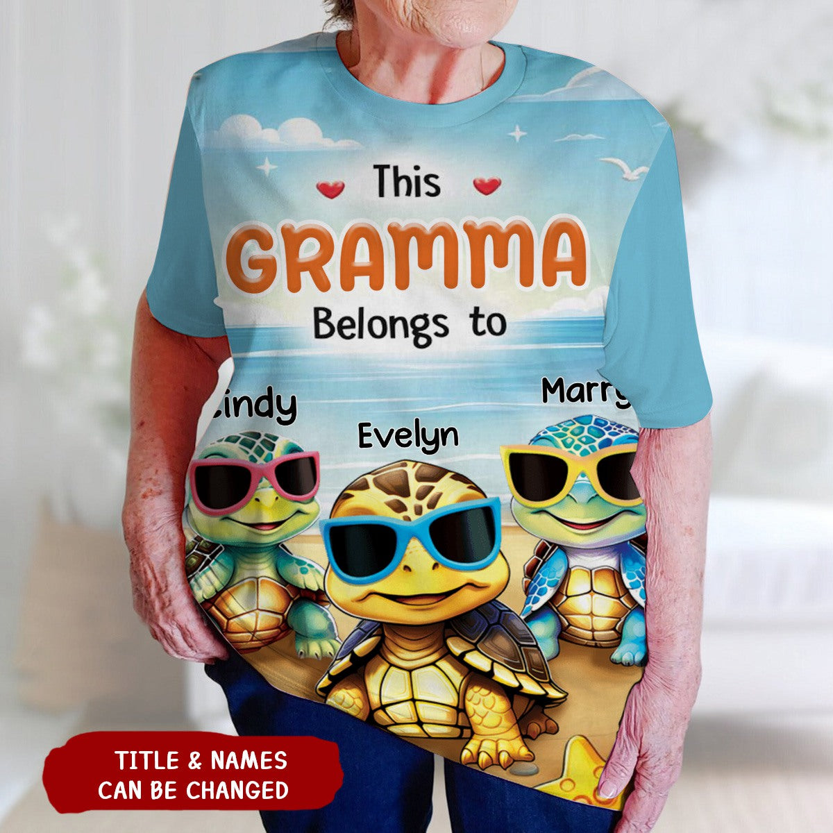 Personalized This Grandma Belongs To All-over Print T-shirt-Gift For Grandma