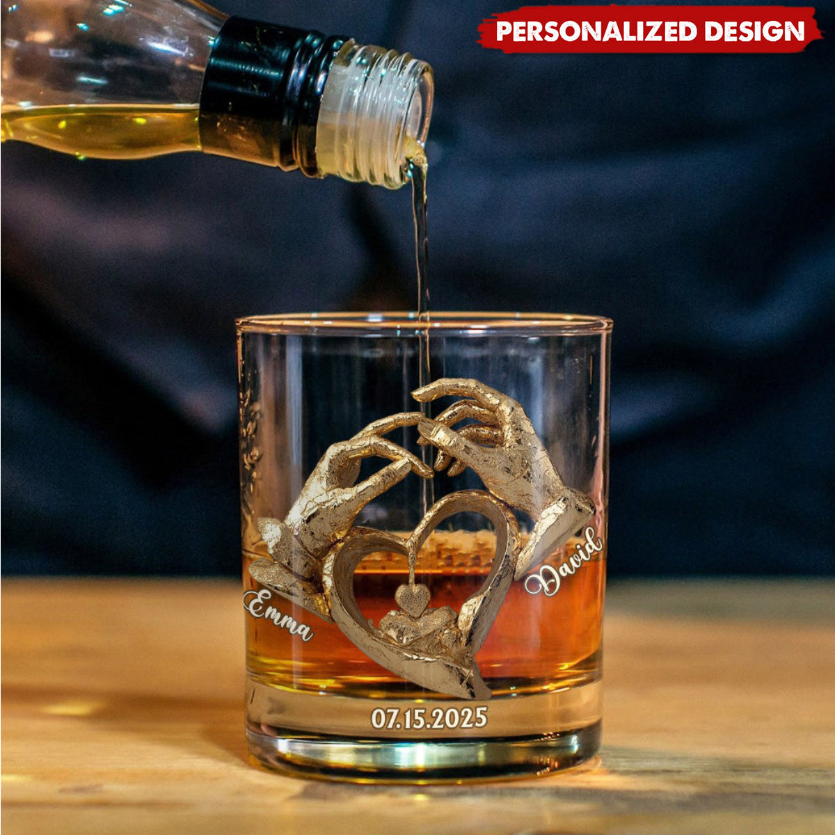 Anniversary Gift For Him/ Her - Personalized Couple Whiskey Glass