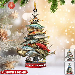 Personalized Fishing Waves Ornament - Gift for Fishing Lovers