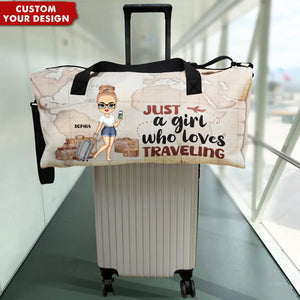 Travel Is My Therapy Vintage World Map - Personalized Duffle Bag