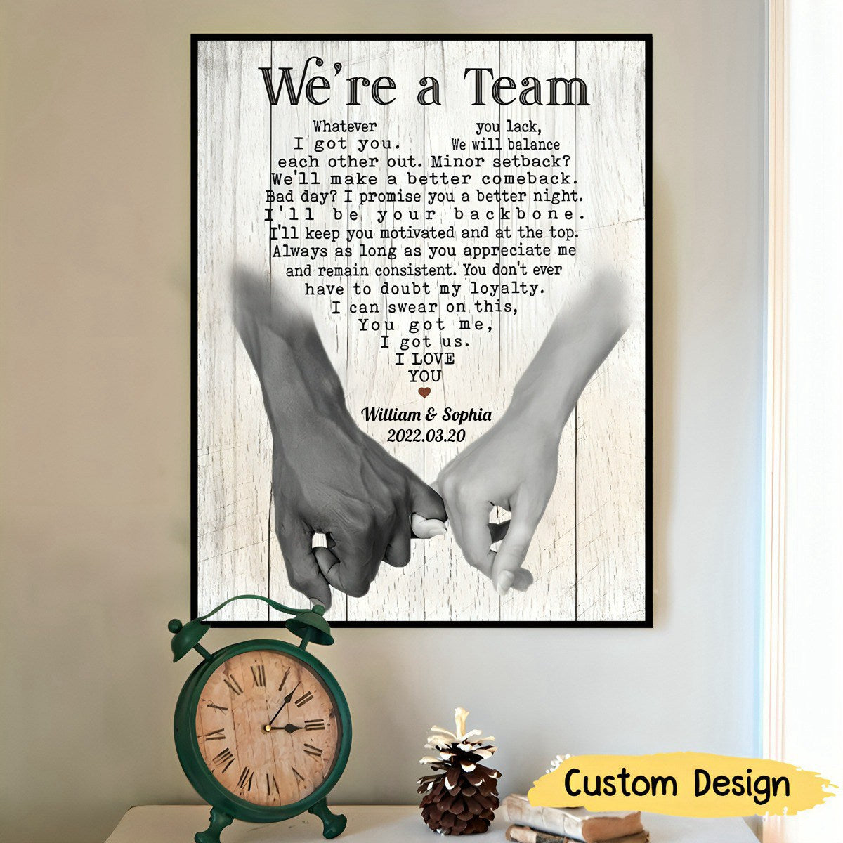 We're a Team - Personalized Pinky Swear Couple Poster