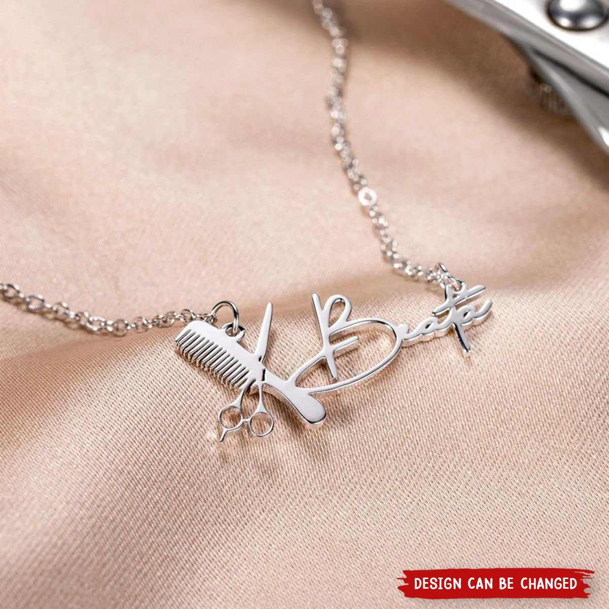 Dainty Stylish Scissor and Comb Minimalist Personalized Barber Necklace, Gift for Hairdresser