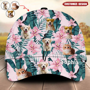 Personalized Photo And Name Tropical Style Dog Cat Classic Cap