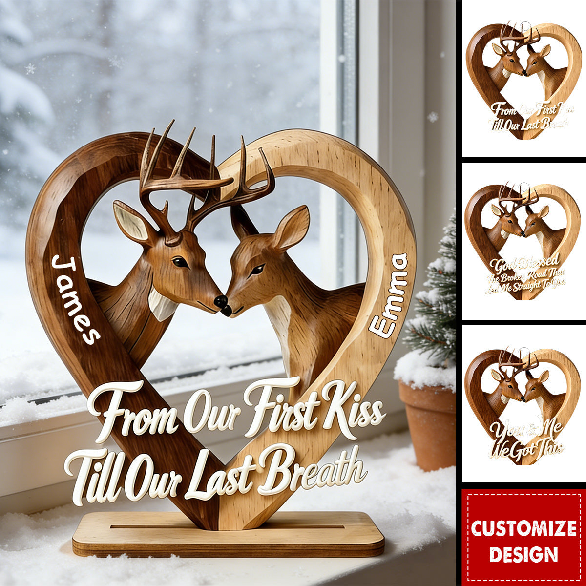 Personalized You & Me Wooden Plaque  - Gift For Couple