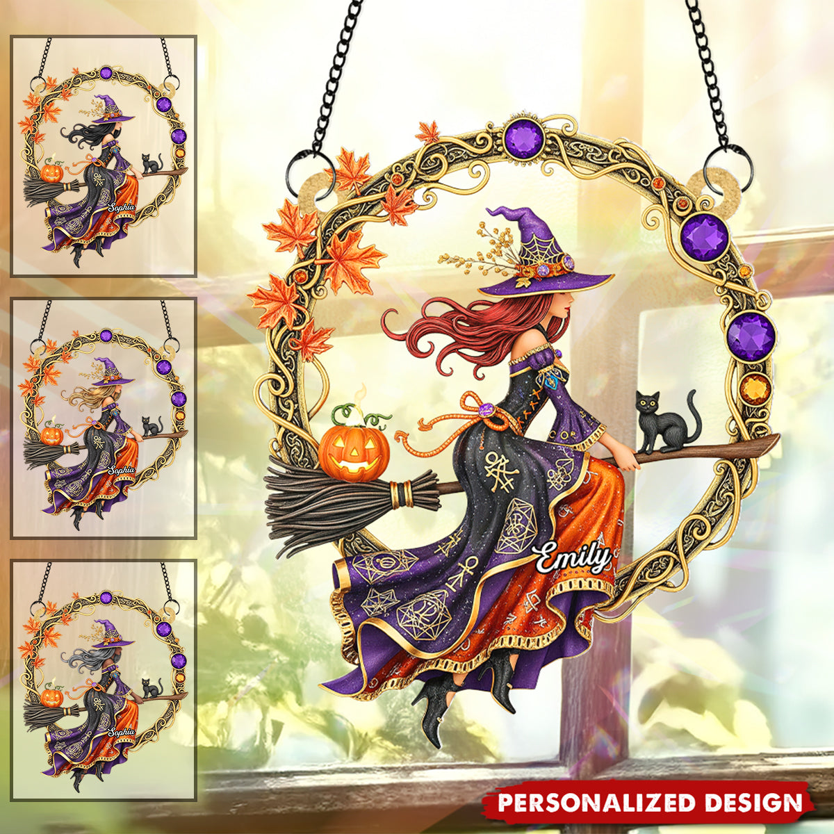 Witch suncatcher - Personalized Gifts For Witch Lover