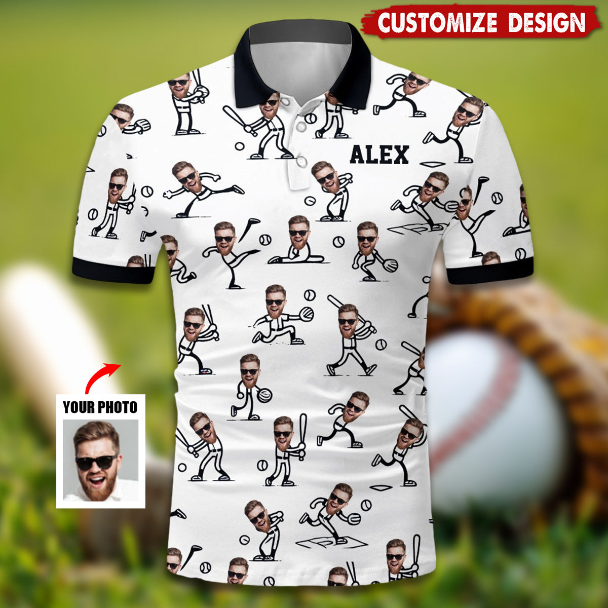 Gift For Baseball Dad, Husband, Son... - Personalized Baseball Polo Shirt